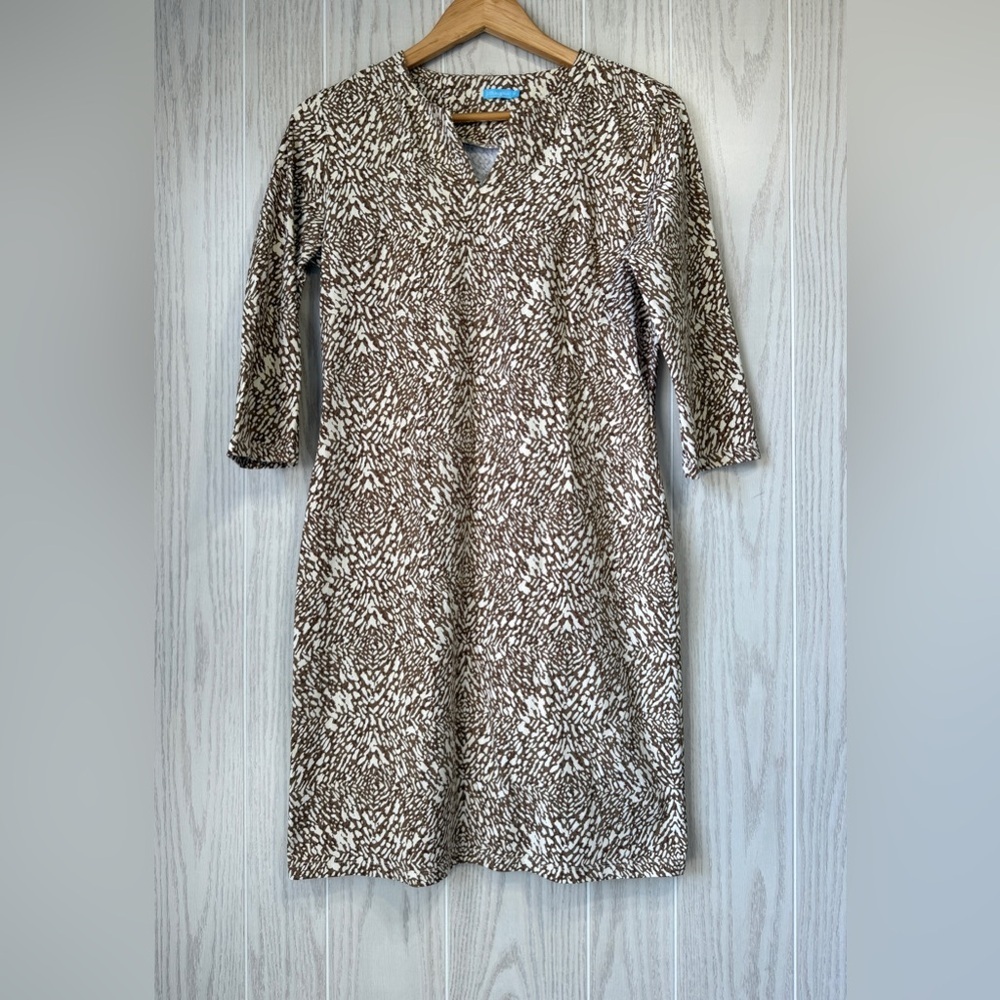 J.McLaughlin Carly Dress Beatriz Spot Brown/Off-White Size M